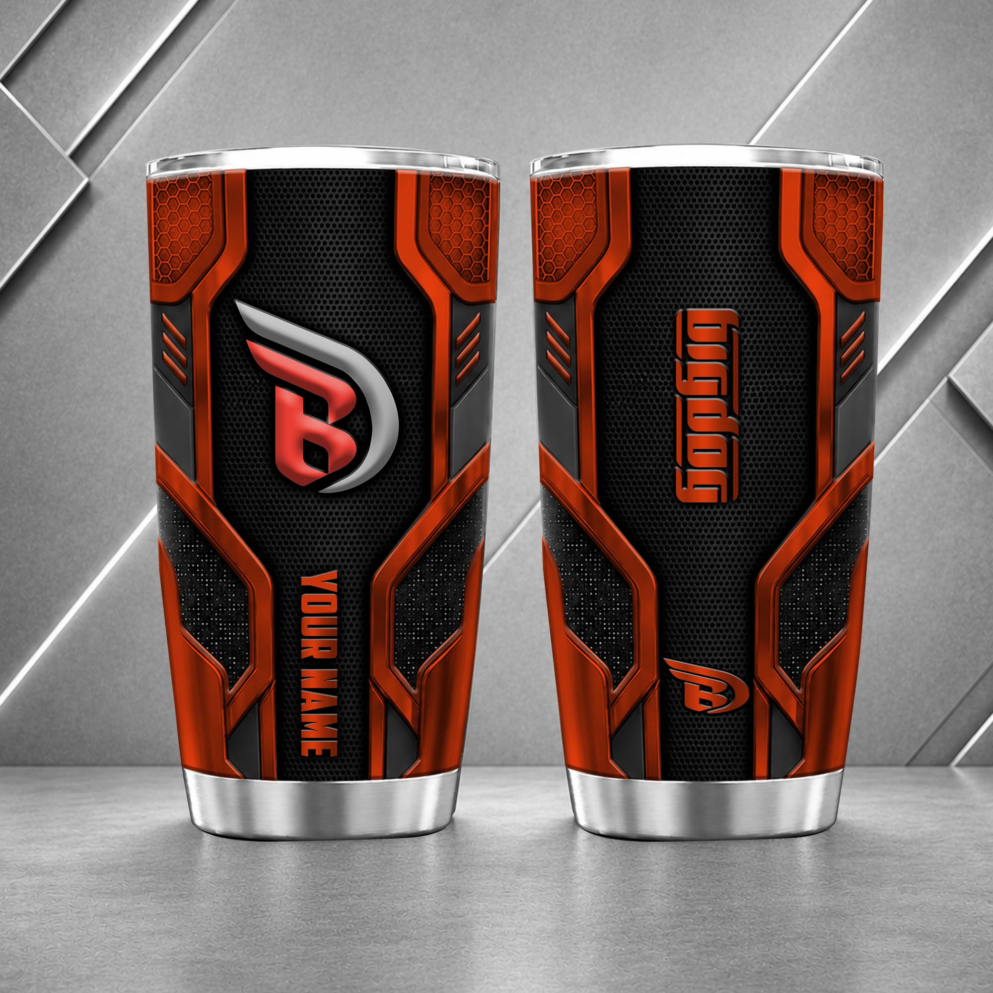 Big Dog Motorcycles 20oz Tumbler | 3D Carbon Armour Biker Travel Mug - Image 6