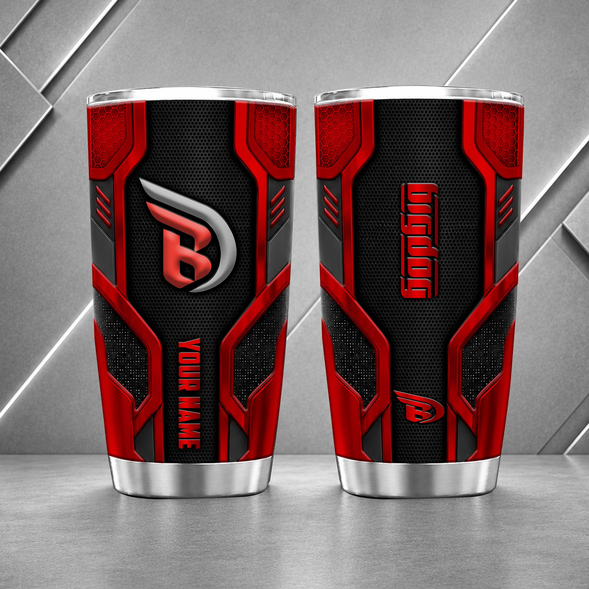 Big Dog Motorcycles 20oz Tumbler | 3D Carbon Armour Biker Travel Mug