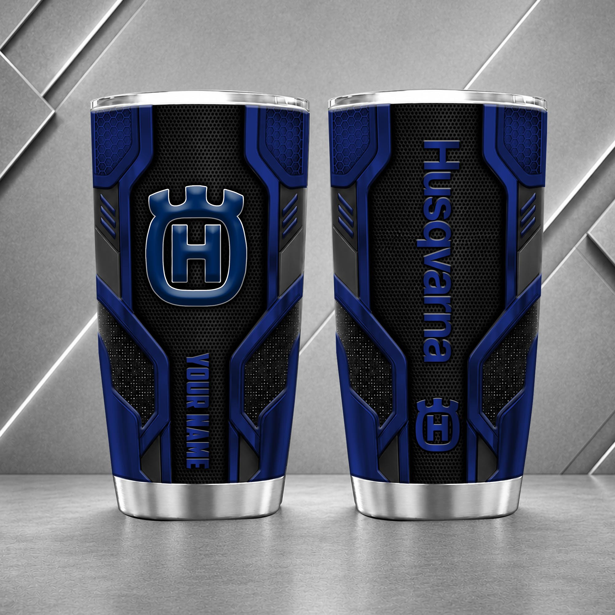 Husqvarna Motorcycles 20oz Tumbler | 3D Carbon Armour Biker Travel Mug - Image 2