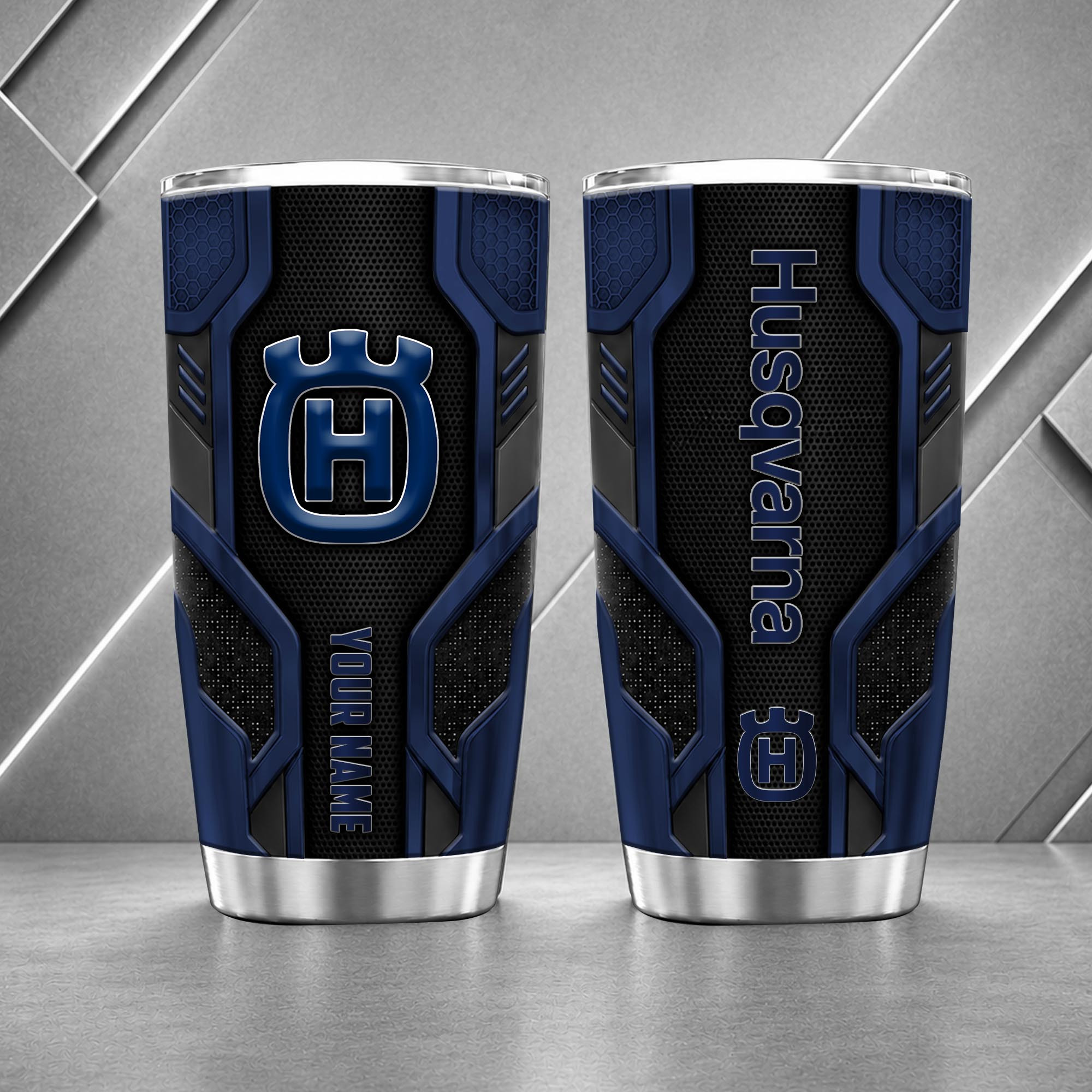 Husqvarna Motorcycles 20oz Tumbler | 3D Carbon Armour Biker Travel Mug - Image 5