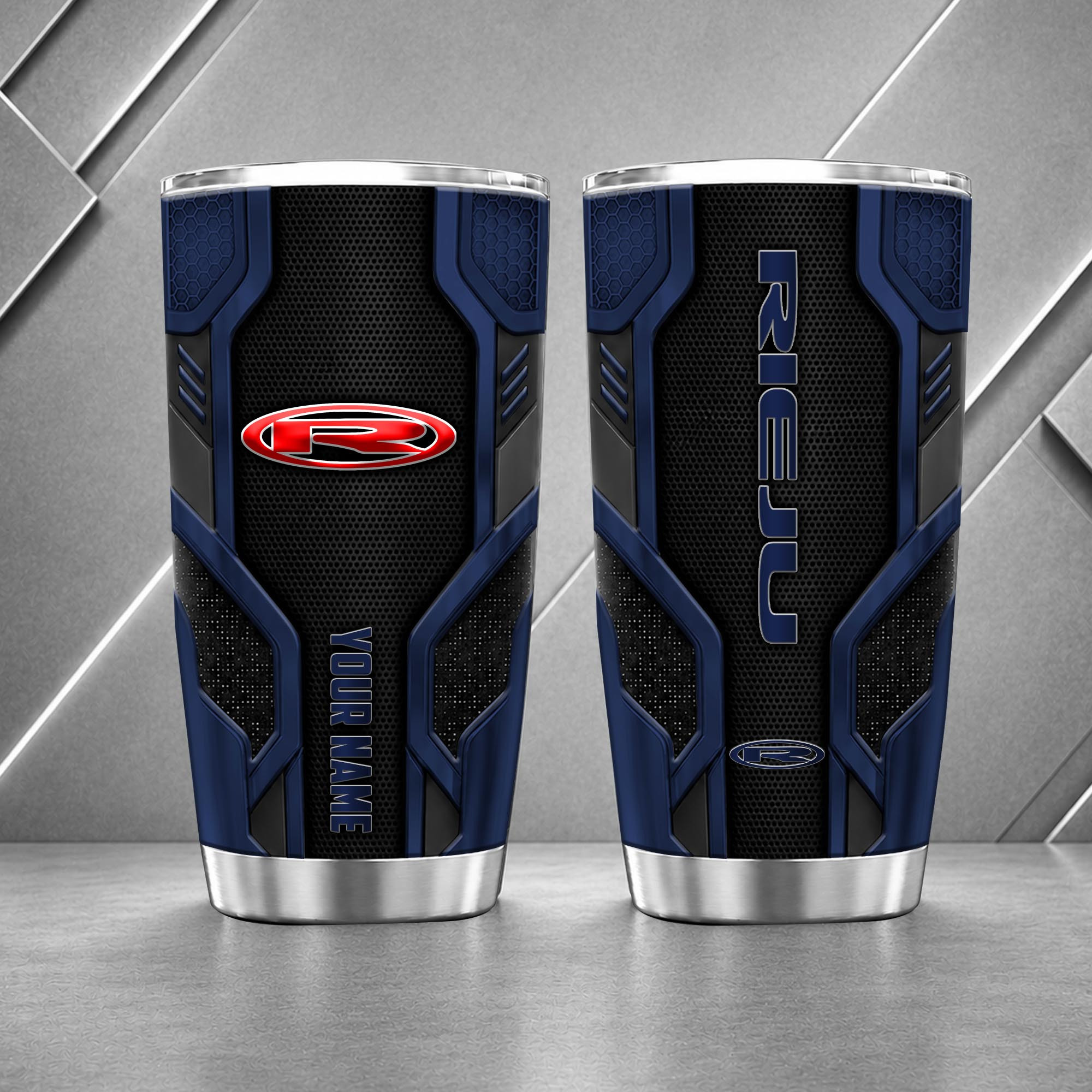 Rieju 20oz Tumbler | 3D Carbon Armour Biker Travel Mug - Image 5