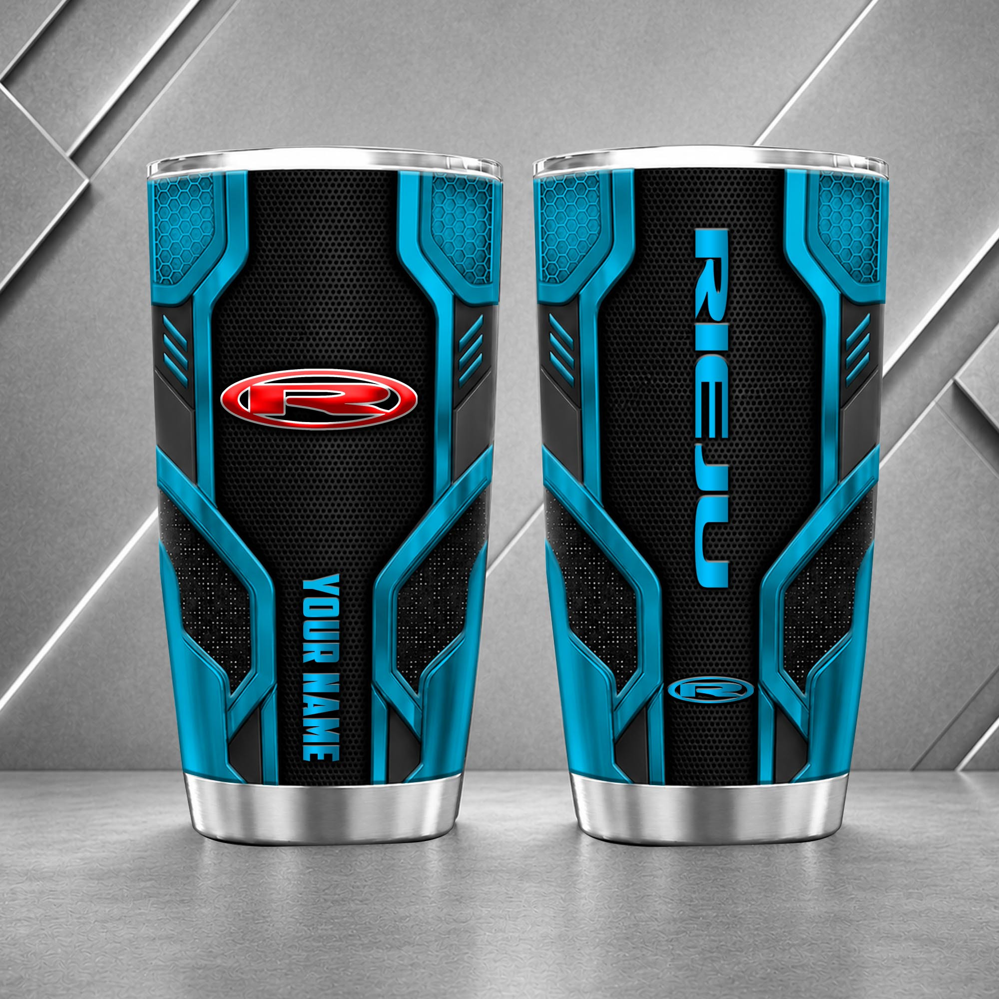 Rieju 20oz Tumbler | 3D Carbon Armour Biker Travel Mug - Image 7