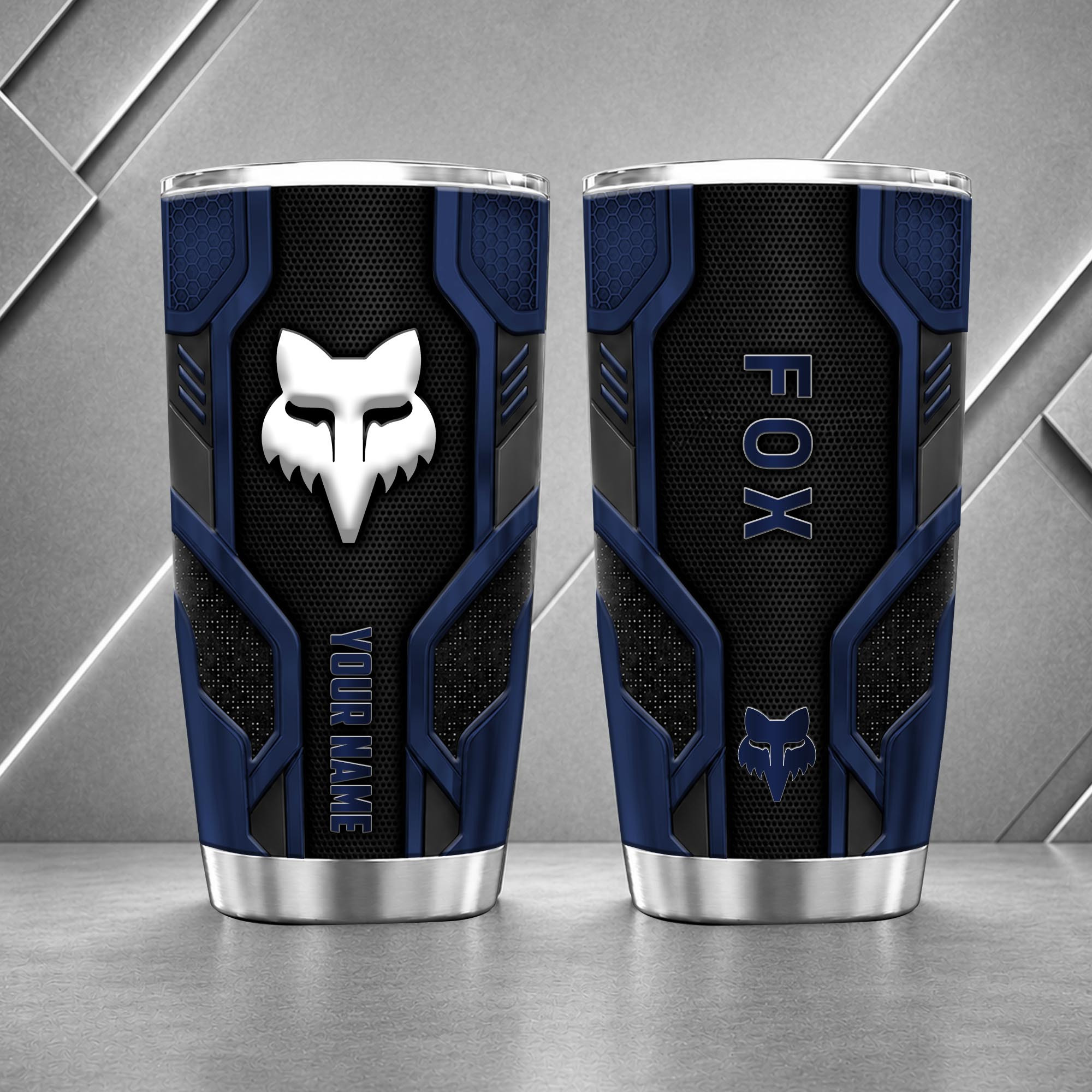Fox Racing 20oz Tumbler | 3D Carbon Armour Biker Travel Mug - Image 5