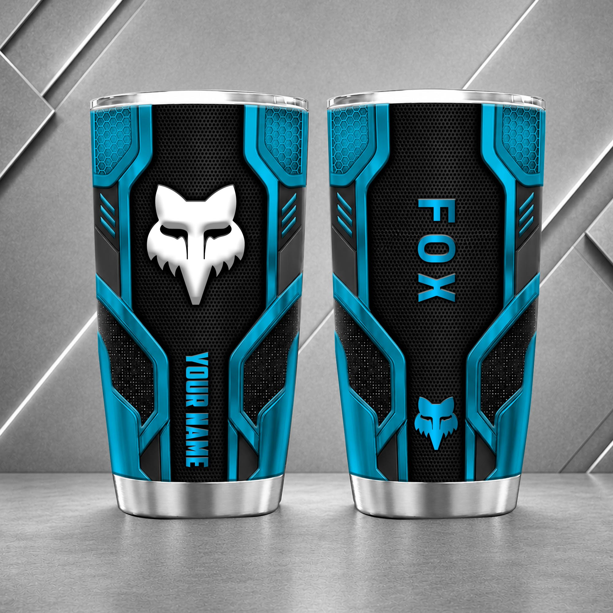 Fox Racing 20oz Tumbler | 3D Carbon Armour Biker Travel Mug - Image 7