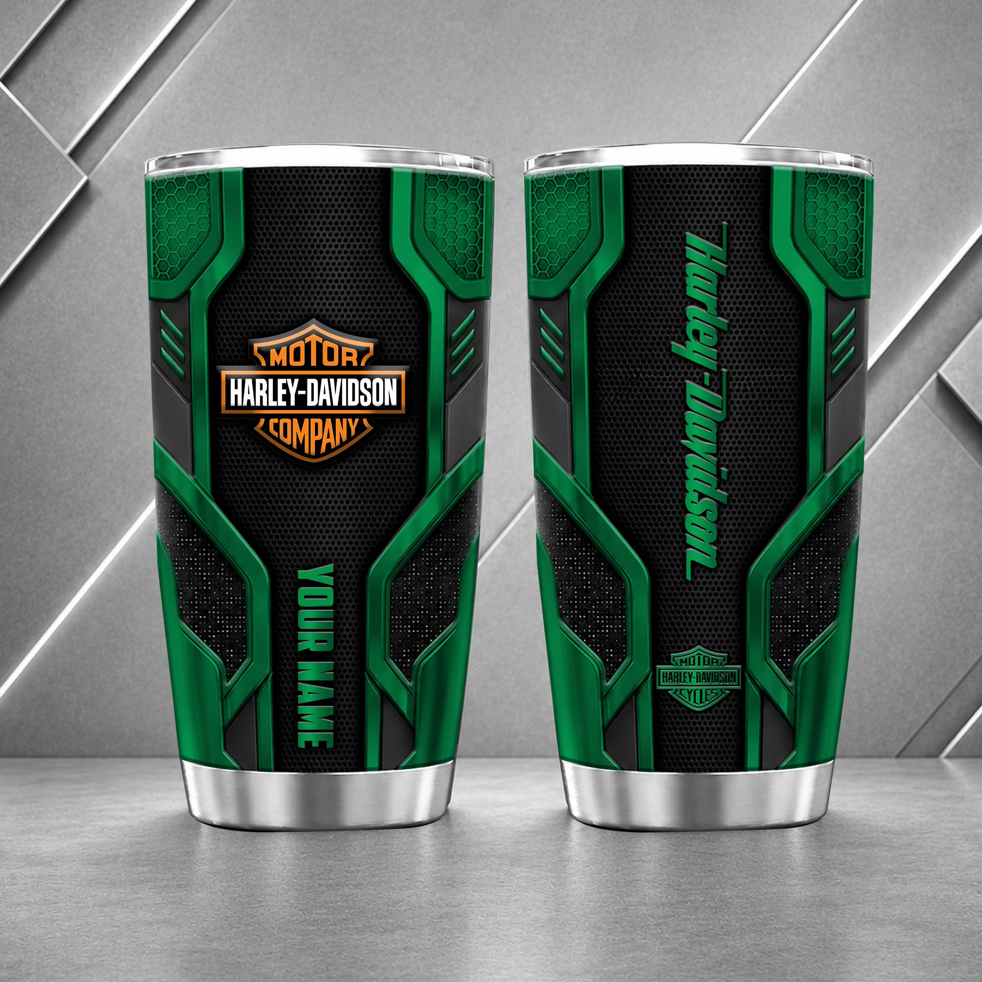 Harley-Davidson 20oz Tumbler | 3D Carbon Armour Biker Travel Mug - Image 4