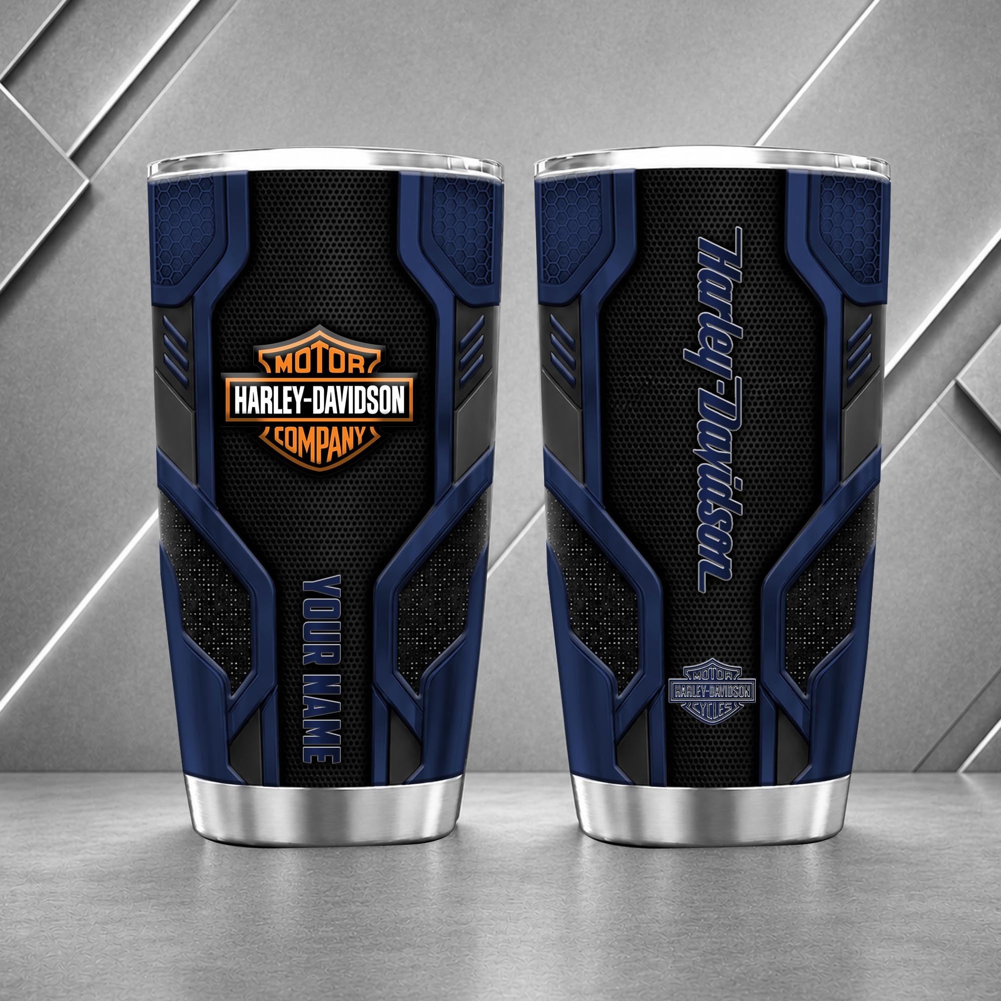 Harley-Davidson 20oz Tumbler | 3D Carbon Armour Biker Travel Mug - Image 6