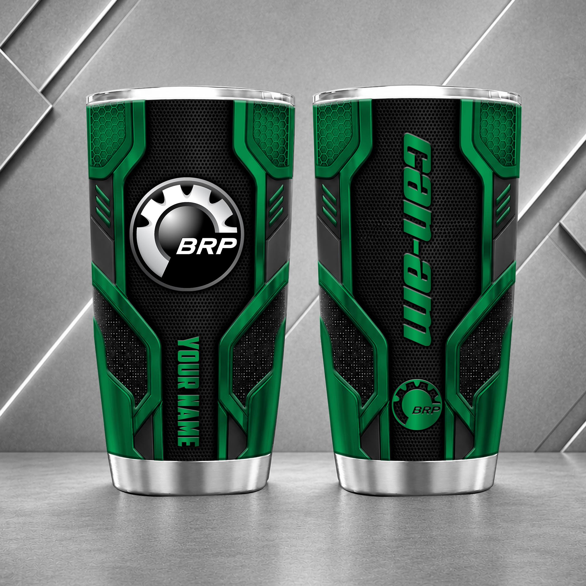 Can-Am Motorcycles 20oz Tumbler | 3D Carbon Armour Biker Travel Mug - Image 3