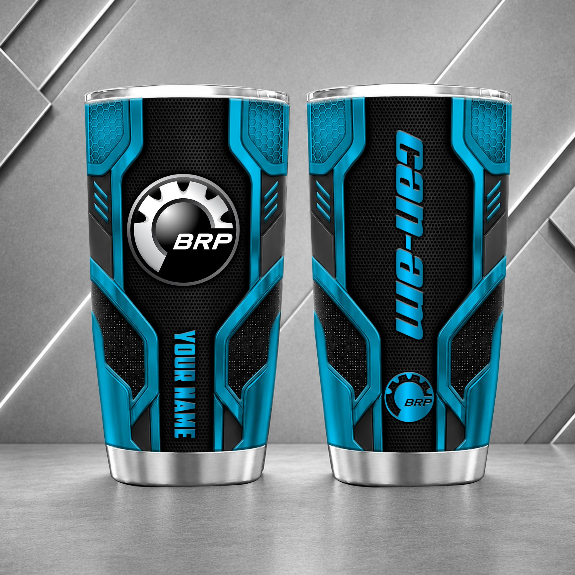 Can-Am Motorcycles 20oz Tumbler | 3D Carbon Armour Biker Travel Mug - Image 7