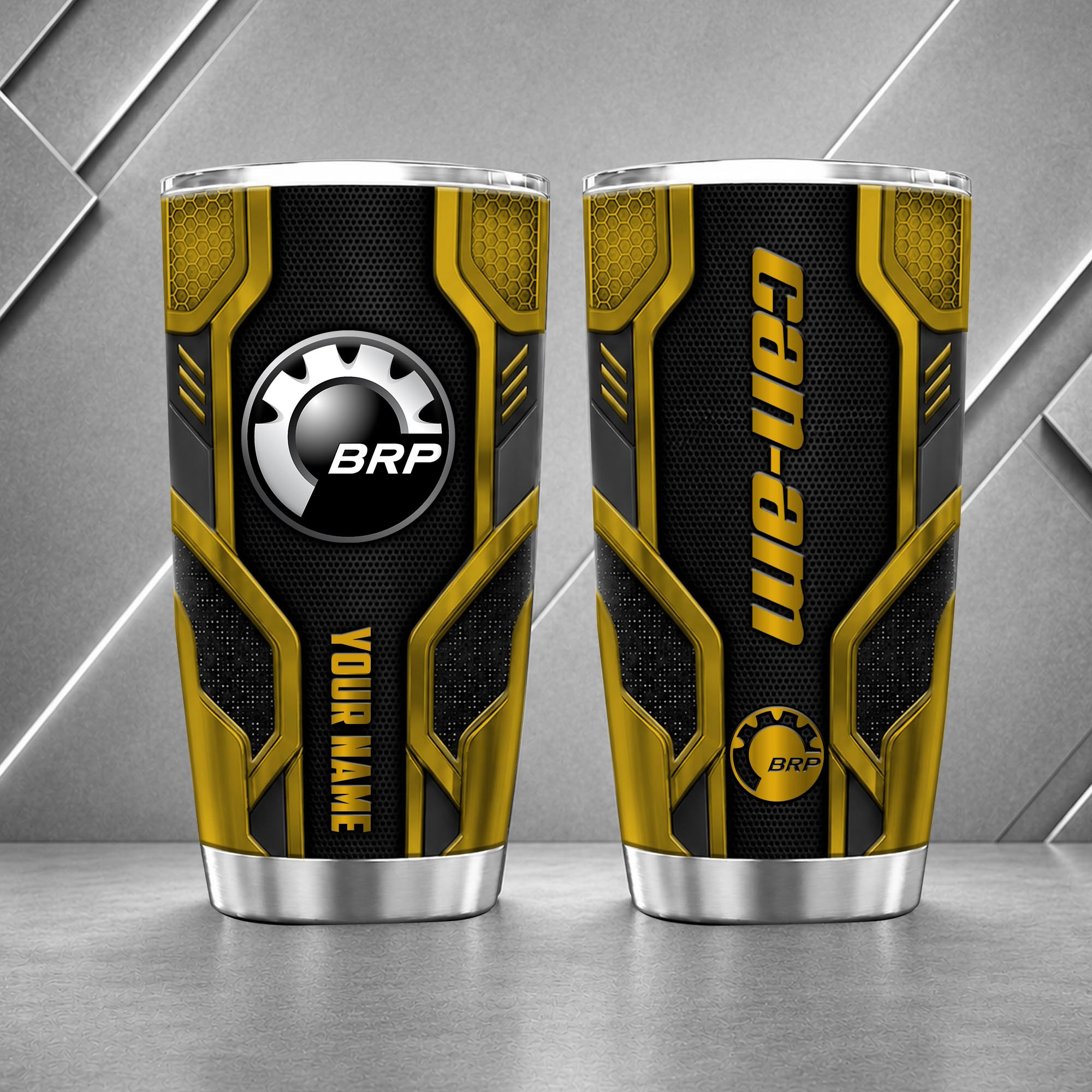 Can-Am Motorcycles 20oz Tumbler | 3D Carbon Armour Biker Travel Mug - Image 8