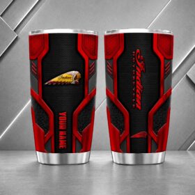 Indian Motorcycle 20oz Tumbler | 3D Carbon Armour Biker Travel Mug