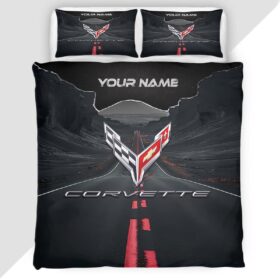 Corvette Duvet Cover – Custom Name Car Bedding Set