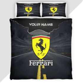 Ferrari Duvet Cover – Custom Name Car Bedding Set