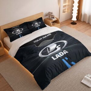 Alternative view of Lada Duvet Cover - Custom Name Car Bedding Set