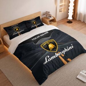 Alternative view of Lamborghini Duvet Cover - Custom Name Car Bedding Set